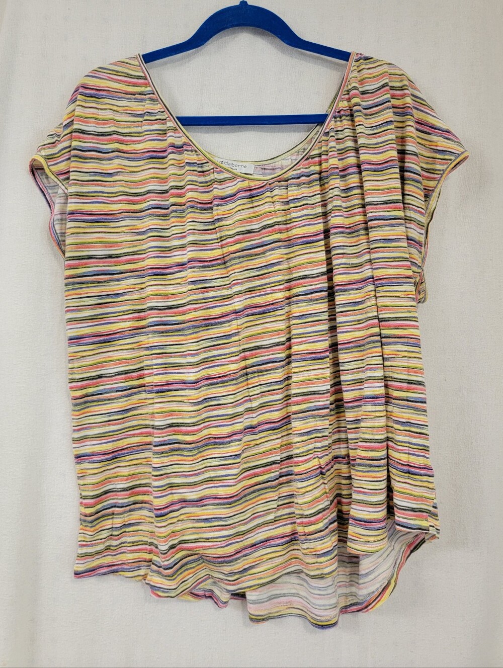 Liz Claiborne Multicolor Striped Short Sleeve Tee